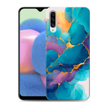 Силиконовый чехол на Samsung Galaxy A30s с принтом Мрамор блестки Силиконовый чехол на Samsung Galaxy A30s с принтом Мрамор блестки
