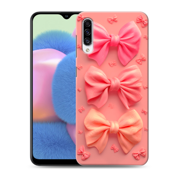 Силиконовый чехол на Samsung Galaxy A30s с принтом Розовые бантики