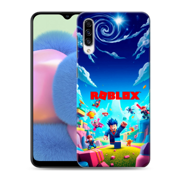 Силиконовый чехол на Samsung Galaxy A30s с принтом Roblox Роблокс