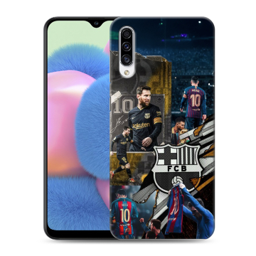 Силиконовый чехол на Samsung Galaxy A30s с принтом Messi Barcelona