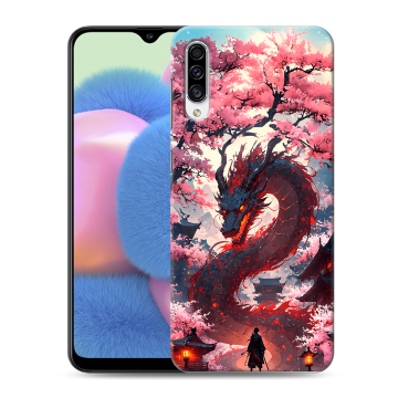 Силиконовый чехол на Samsung Galaxy A30s с принтом Дракон Японский