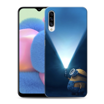 Силиконовый чехол на Samsung Galaxy A30s с принтом Миньоны