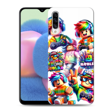 Силиконовый чехол на Samsung Galaxy A30s с принтом Roblox Роблокс