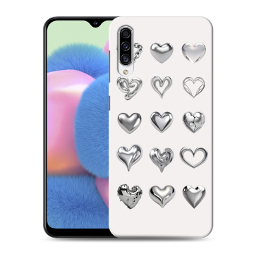 Силиконовый чехол на Samsung Galaxy A30s с принтом Y2K сердечки