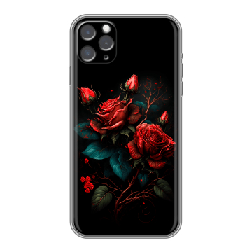 Силиконовый чехол на Iphone 11 Pro с принтом Розы красные Силиконовый чехол на Iphone 11 Pro с принтом Розы красные