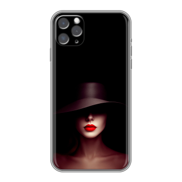 Силиконовый чехол на Iphone 11 Pro с принтом Девушка в шляпе Силиконовый чехол на Iphone 11 Pro с принтом Девушка в шляпе