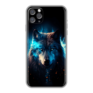 Силиконовый чехол на Iphone 11 Pro с принтом Волк ночной