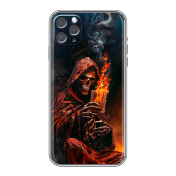 Силиконовый чехол на Iphone 11 Pro с принтом Скелет и карты Силиконовый чехол на Iphone 11 Pro с принтом Скелет и карты