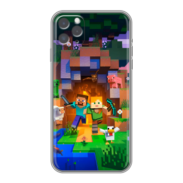 Силиконовый чехол на Iphone 11 Pro с принтом Майнкрафт Minecraft Силиконовый чехол на Iphone 11 Pro с принтом Майнкрафт Minecraft