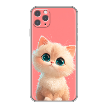 Силиконовый чехол на Iphone 11 Pro с принтом Розовый котенок