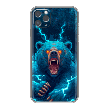 Силиконовый чехол на Iphone 11 Pro с принтом Медведь
