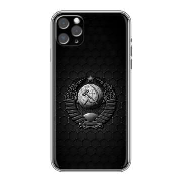 Силиконовый чехол на Iphone 11 Pro с принтом Герб Флаг СССР