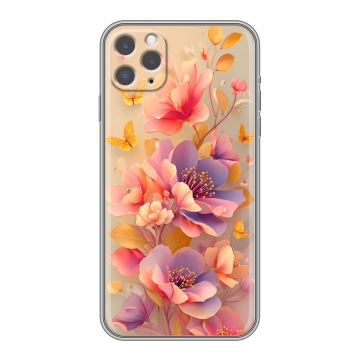 Силиконовый чехол на Iphone 11 Pro с принтом Цветы и бабочки