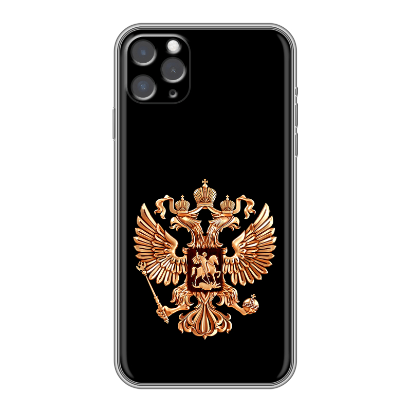 Силиконовый чехол на iPhone 11 Pro с принтом Герб России золотой Силиконовый чехол на iPhone 11 Pro с принтом Герб России золотой