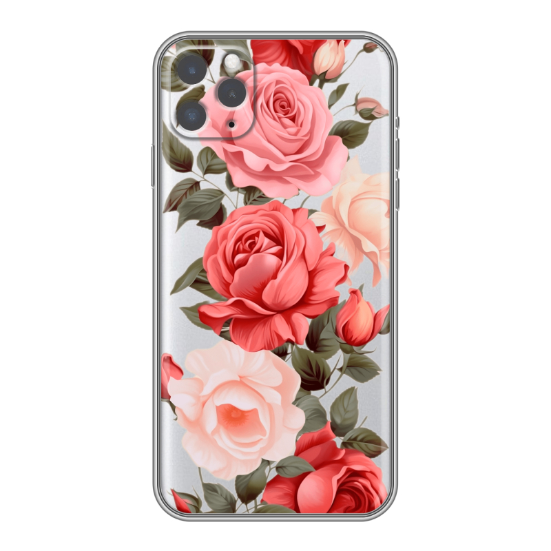 Силиконовый противоударный чехол на Iphone 11 Pro с принтом Розы Силиконовый противоударный чехол на Iphone 11 Pro с принтом Розы