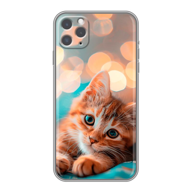 Пластиковый чехол на Iphone 11 Pro с принтом котик Пластиковый чехол на Iphone 11 Pro с принтом котик