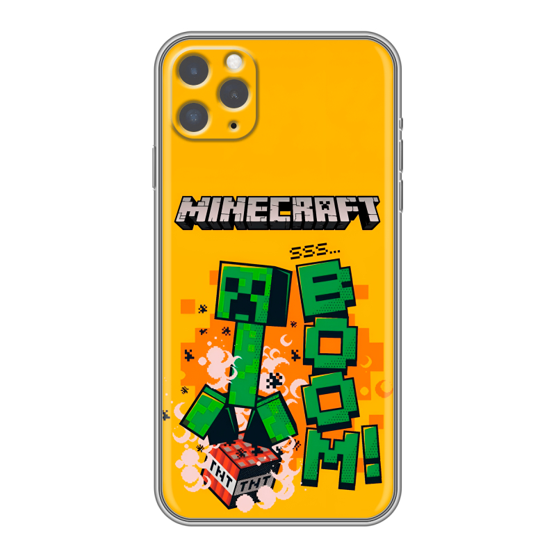 Силиконовый противоударный чехол на Iphone 11 Pro с принтом Майнкрафт Minecraft Силиконовый противоударный чехол на Iphone 11 Pro с принтом Майнкрафт Minecraft