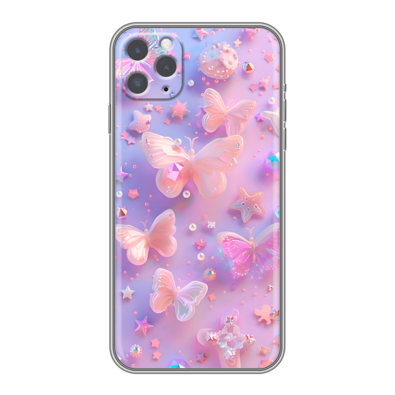 Силиконовый противоударный чехол на Iphone 11 Pro с принтом Бабочки Силиконовый противоударный чехол на Iphone 11 Pro с принтом Бабочки