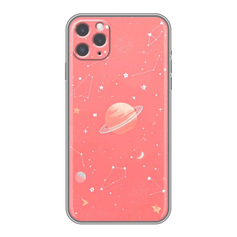 Силиконовый чехол на Iphone 11 Pro с принтом Розовый космос Силиконовый чехол на Iphone 11 Pro с принтом Розовый космос
