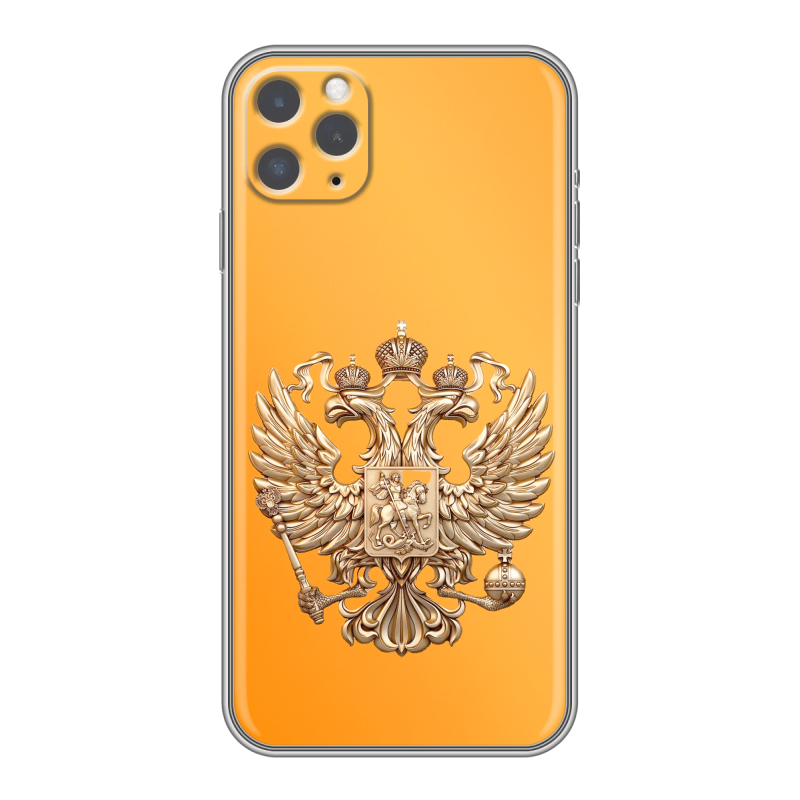 Силиконовый чехол на Iphone 11 Pro с принтом Герб Флаг России Силиконовый чехол на Iphone 11 Pro с принтом Герб Флаг России