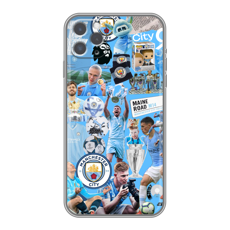 Силиконовый противоударный чехол на Iphone 11 Pro с принтом Man City Манчестер Сити Силиконовый противоударный чехол на Iphone 11 Pro с принтом Man City Манчестер Сити
