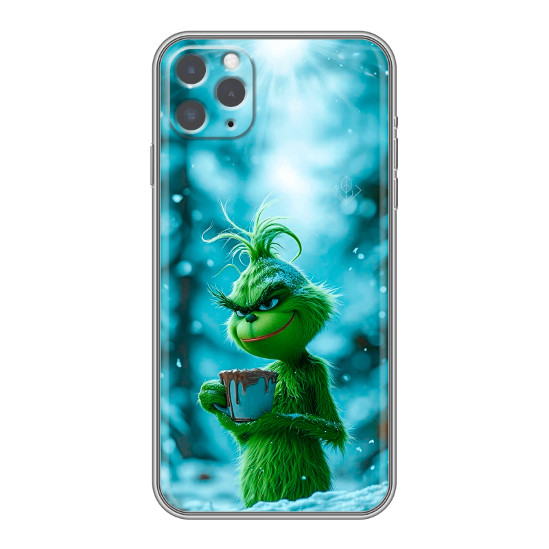 Силиконовый противоударный чехол на Iphone 11 Pro с принтом Новый год гринч Силиконовый противоударный чехол на Iphone 11 Pro с принтом Новый год гринч