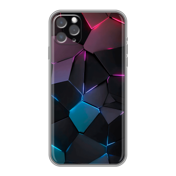 Силиконовый чехол на iPhone 11 Pro Max с принтом Геометрия неона