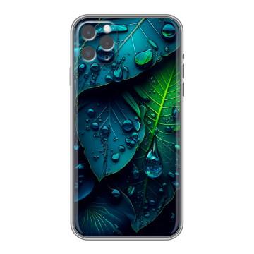 Силиконовый чехол на iPhone 11 Pro Max с принтом Листья