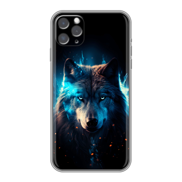 Силиконовый чехол на Iphone 11 Pro Max с принтом Волк ночной Силиконовый чехол на Iphone 11 Pro Max с принтом Волк ночной