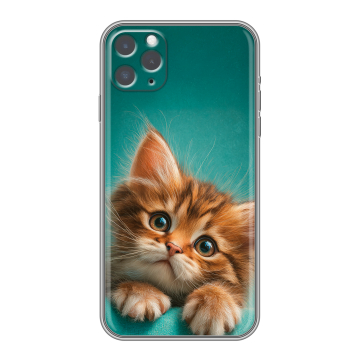 Силиконовый чехол на Iphone 11 Pro Max с принтом котенок Силиконовый чехол на Iphone 11 Pro Max с принтом котенок