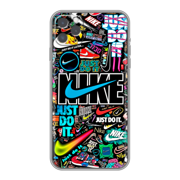 Силиконовый чехол на Iphone 11 Pro Max с принтом найк nike черный Силиконовый чехол на Iphone 11 Pro Max с принтом найк nike черный