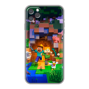Силиконовый чехол на Iphone 11 Pro Max с принтом Майнкрафт Minecraft Силиконовый чехол на Iphone 11 Pro Max с принтом Майнкрафт Minecraft