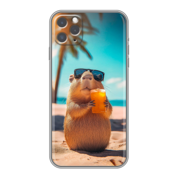 Силиконовый чехол на Iphone 11 Pro Max с принтом Капибара Силиконовый чехол на Iphone 11 Pro Max с принтом Капибара