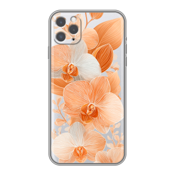 Силиконовый чехол на Iphone 11 Pro Max с принтом Бежевые цветы