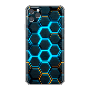 Силиконовый чехол на Iphone 11 Pro Max с принтом Неоновые соты