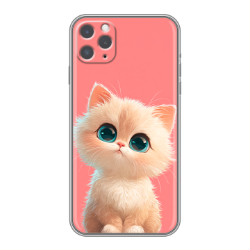 Силиконовый чехол на Iphone 11 Pro Max с принтом Розовый котенок
