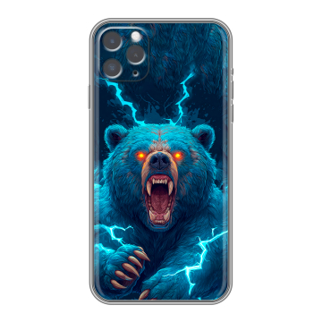 Силиконовый чехол на Iphone 11 Pro Max с принтом Медведь
