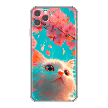 Силиконовый чехол на Iphone 11 Pro Max с принтом Красивый кот Силиконовый чехол на Iphone 11 Pro Max с принтом Красивый кот