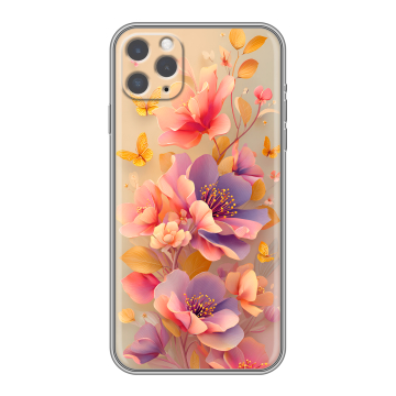 Силиконовый чехол на Iphone 11 Pro Max с принтом Цветы и бабочки Силиконовый чехол на Iphone 11 Pro Max с принтом Цветы и бабочки