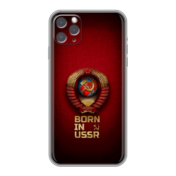 Силиконовый чехол на Iphone 11 Pro Max с принтом Флаг Герб СССР Силиконовый чехол на Iphone 11 Pro Max с принтом Флаг Герб СССР