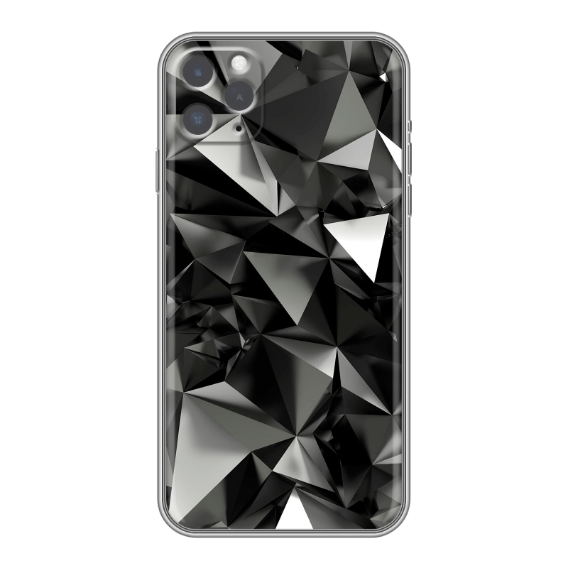 Силиконовый чехол на iPhone 11 Pro Max с принтом Черные кристаллы Силиконовый чехол на iPhone 11 Pro Max с принтом Черные кристаллы