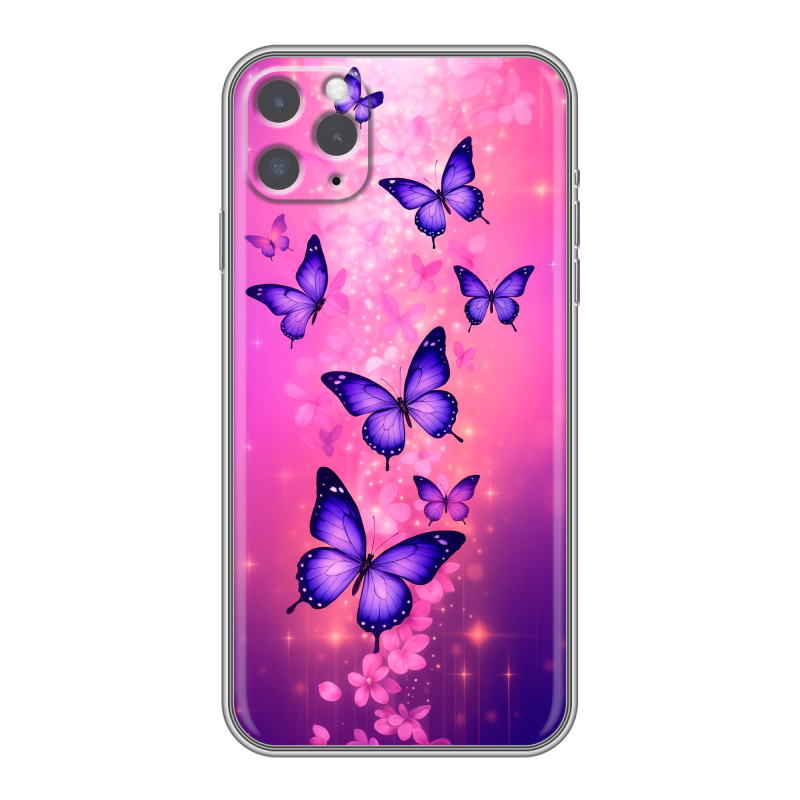Силиконовый противоударный чехол на Iphone 11 Pro Max с принтом Бабочки Силиконовый противоударный чехол на Iphone 11 Pro Max с принтом Бабочки