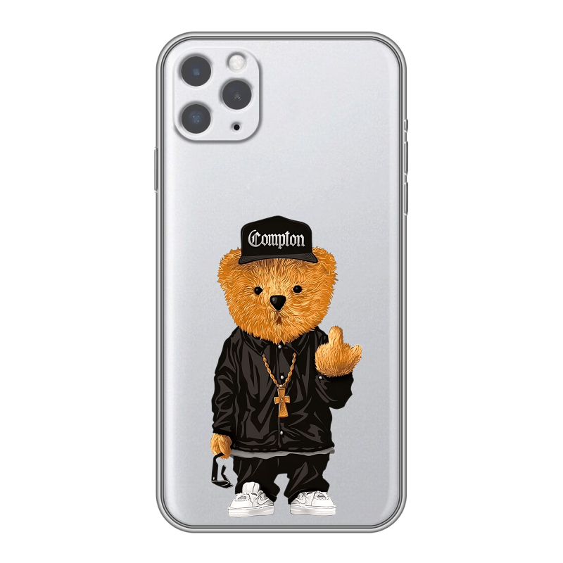 Силиконовый противоударный чехол на Iphone 11 Pro Max с принтом Мишка Силиконовый противоударный чехол на Iphone 11 Pro Max с принтом Мишка