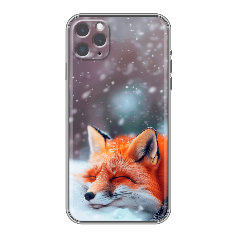 Силиконовый чехол на Iphone 11 Pro Max с принтом лиса Силиконовый чехол на Iphone 11 Pro Max с принтом лиса