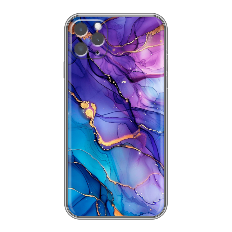 Силиконовый противоударный чехол на Iphone 11 Pro Max с принтом синий мрамор Силиконовый противоударный чехол на Iphone 11 Pro Max с принтом синий мрамор