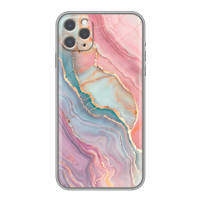 Силиконовый чехол на Iphone 11 Pro Max с принтом розовый мрамор Силиконовый чехол на Iphone 11 Pro Max с принтом розовый мрамор