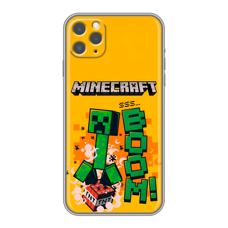Силиконовый противоударный чехол на Iphone 11 Pro Max с принтом Майнкрафт Minecraft Силиконовый противоударный чехол на Iphone 11 Pro Max с принтом Майнкрафт Minecraft