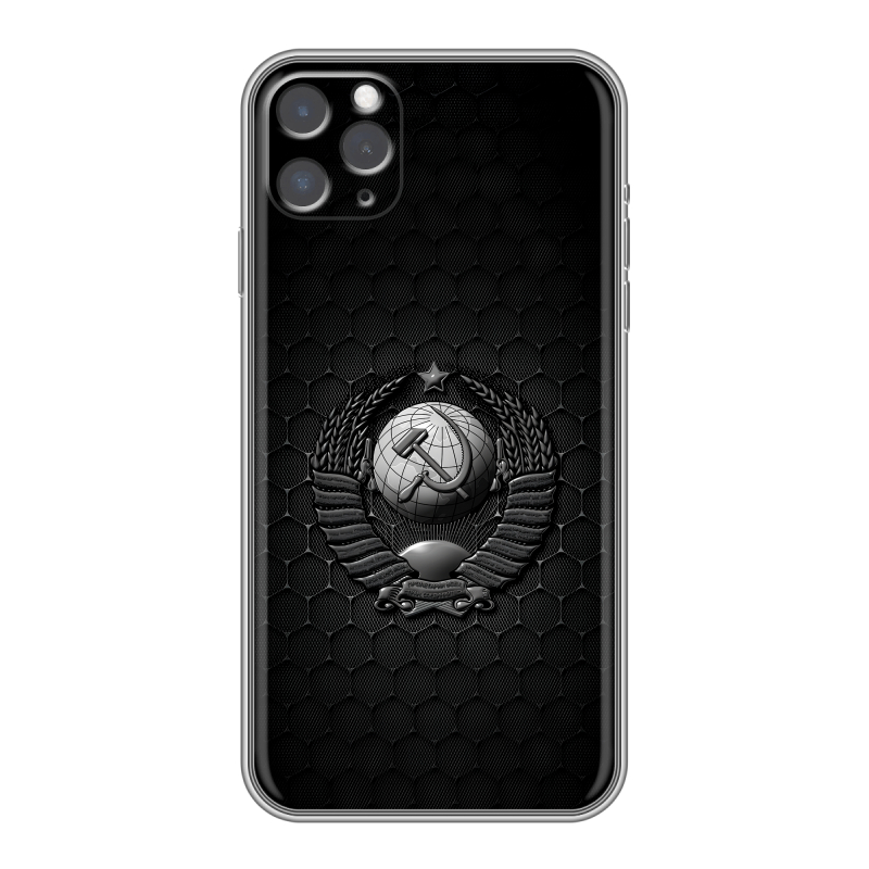 Силиконовый чехол на Iphone 11 Pro Max с принтом Герб Флаг СССР Силиконовый чехол на Iphone 11 Pro Max с принтом Герб Флаг СССР