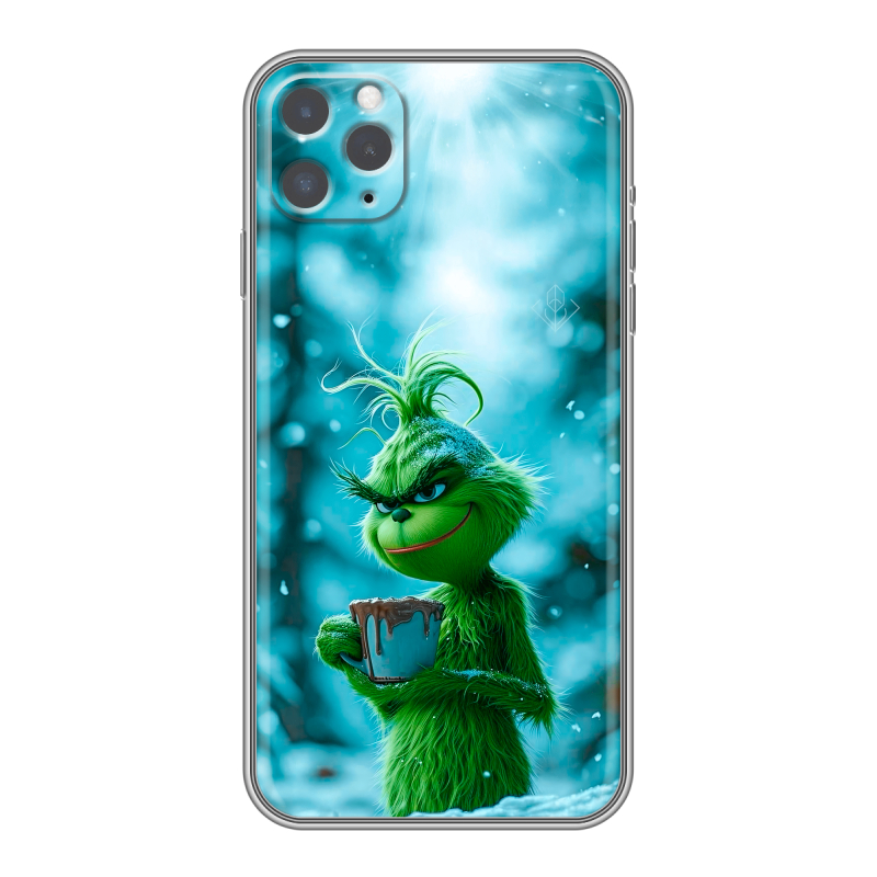 Силиконовый чехол на iPhone 11 Pro Max с принтом Новый год гринч Силиконовый чехол на iPhone 11 Pro Max с принтом Новый год гринч