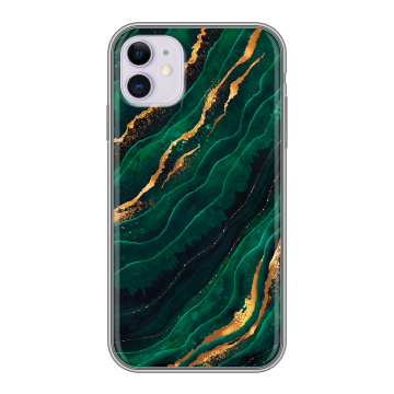 Силиконовый чехол на iPhone 11 с принтом Мрамор зеленое золото Силиконовый чехол на iPhone 11 с принтом Мрамор зеленое золото